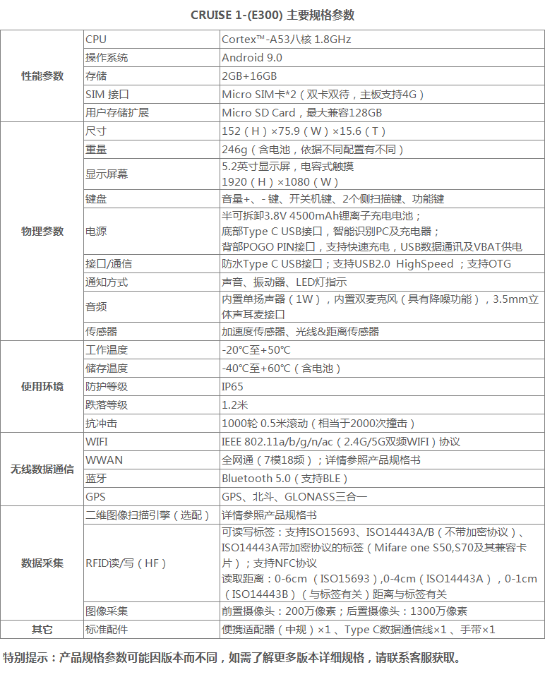 东大CRUISE 1-(E300)详细参数表