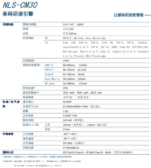 新大陆NLS-CM30模组详细参数